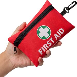 A travel size first aid kit that's a good fit for people with toddlers who enjoy outdoor activities.