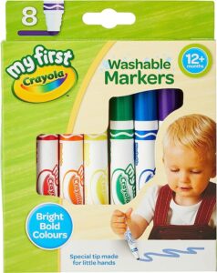 Non-toxic, washable markers for toddler crafting.